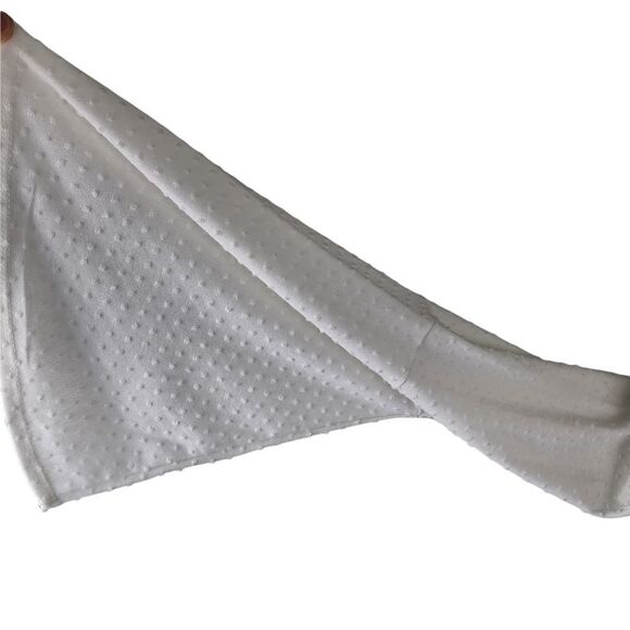 BASIC EDITIONS WOMENS  BELL SLEEVES WHITE RAISED DOTS TOP SIZE LARGE - Picture 5 of 7